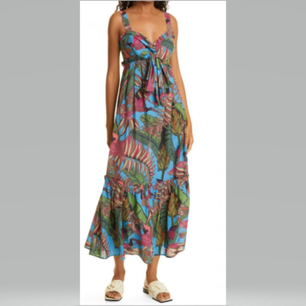🎉Hist Pick🎉 Farm Rio Totally Tuiuiu Halter Maxi Dress size L - Picture 4 of 15